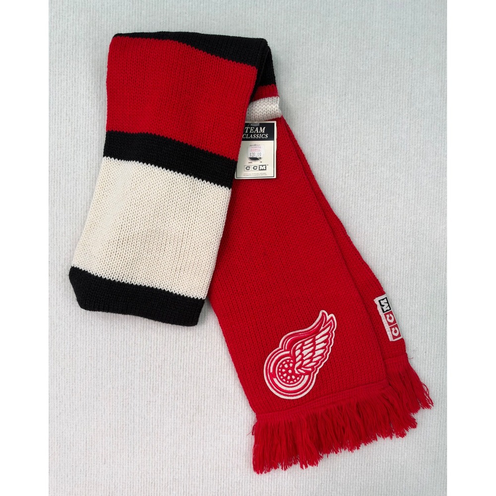 Detroit Red Wings CCM Scarf Team Classics 2014 NHL NWT Vintage Style 65" 0457